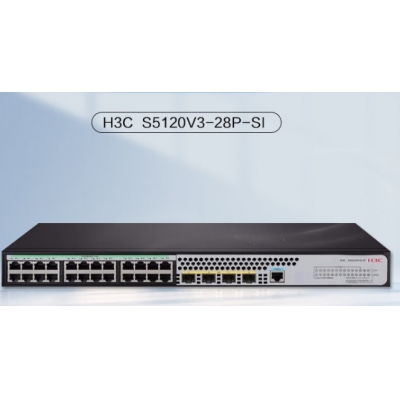 華三S5120V3-28P-SI 24口千兆電+4千兆光纖口三層網(wǎng)管企業(yè)級網(wǎng)絡交換機